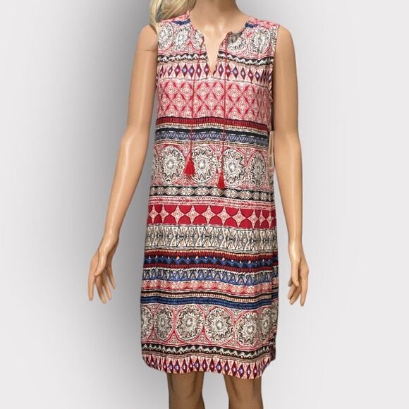 NWT beachlunchlounge Rayon Ruby Summer Tribal Bohemian Tassel Dress Size S - Picture 9 of 12